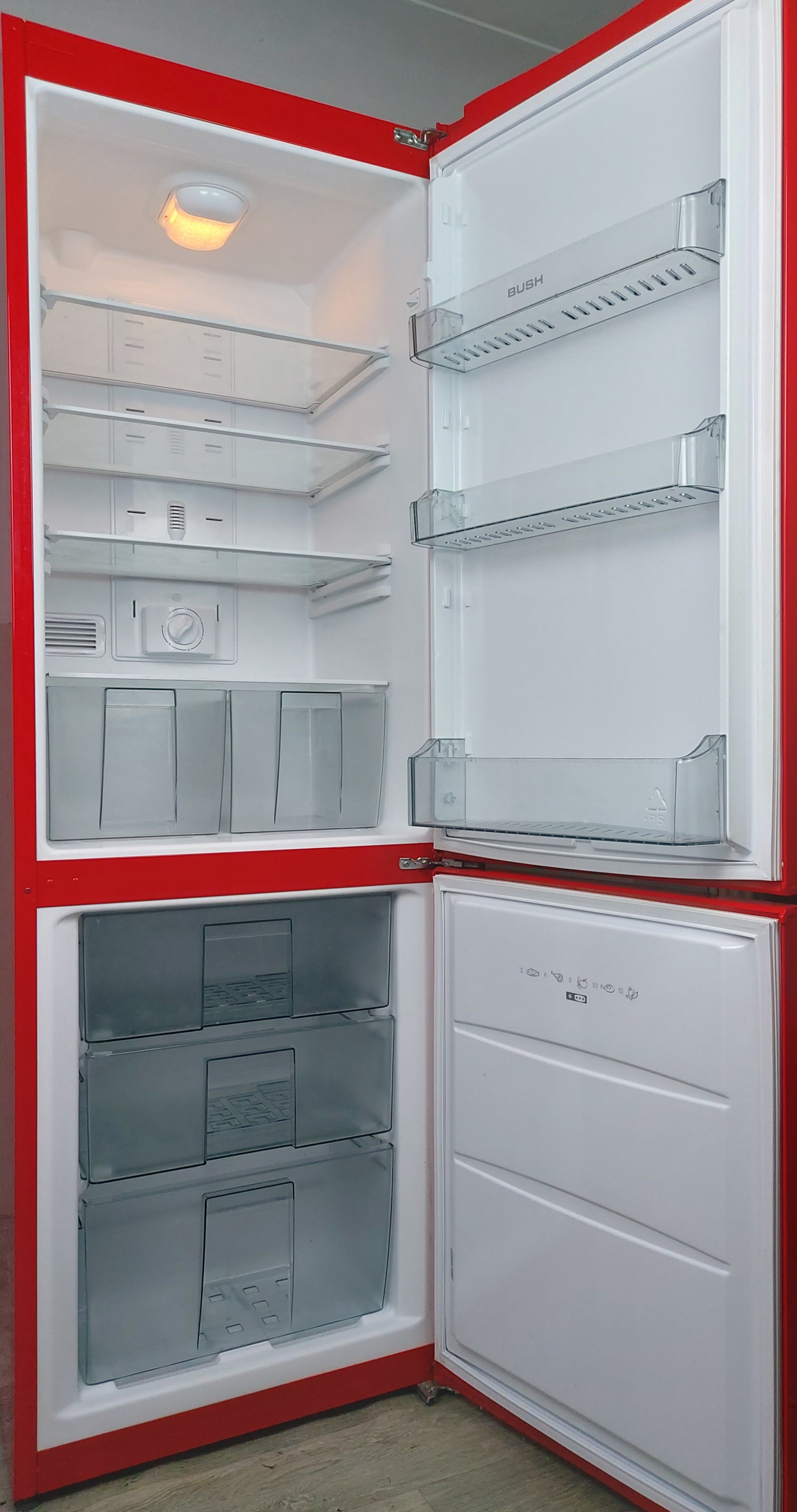 Bush Retro Style Fridge Freezer BSFF60R - Red