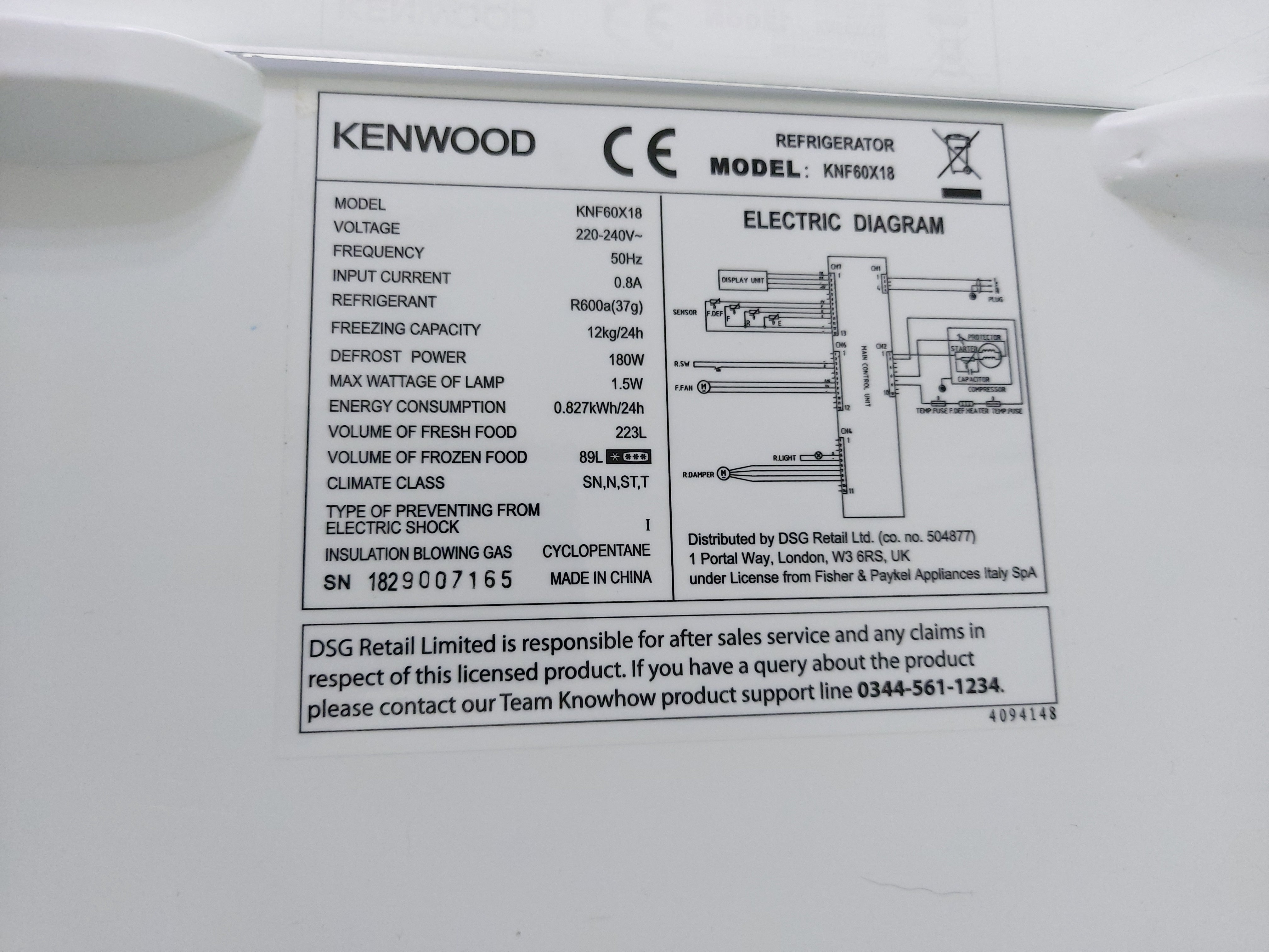 Kenwood Frost Free Fridge Freezer - KNF60X18 - Silver