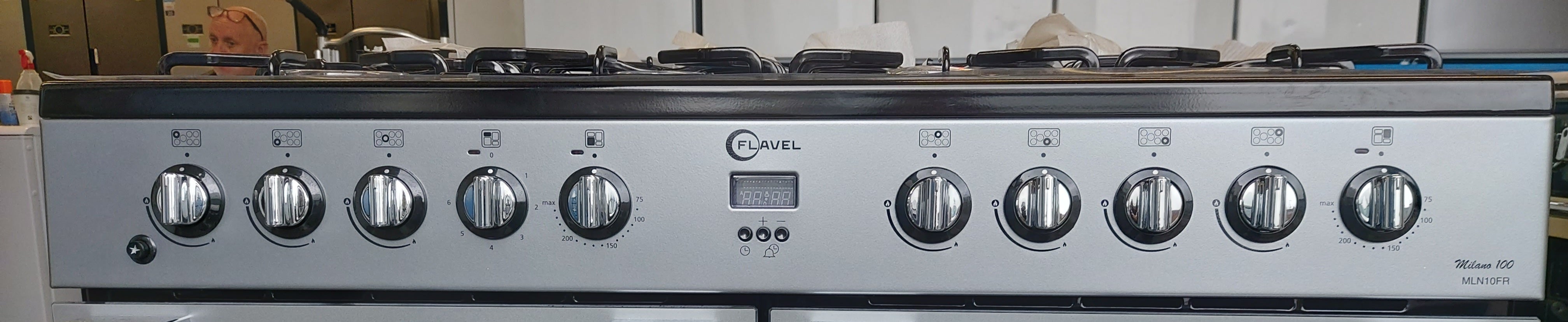 Flavel MLN10FRS 100cm Dual Fuel Range Cooker - Silver & Chrome